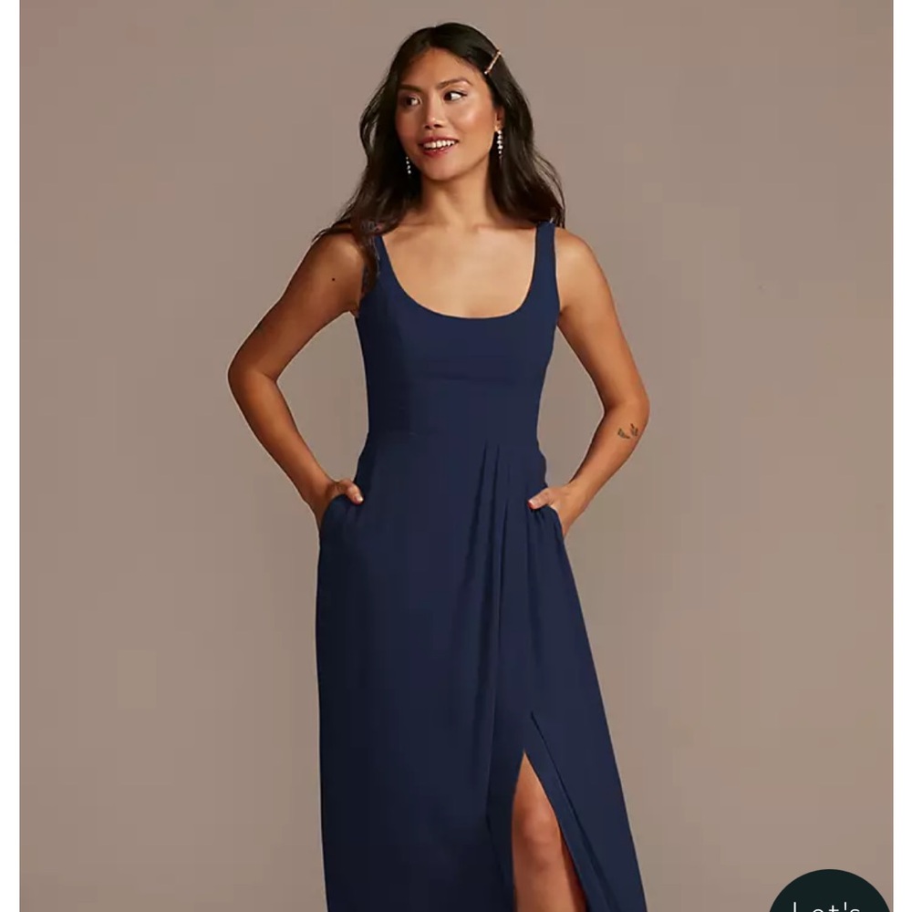 David’s Bridal Bridesmaid Dress, color marine size 10
